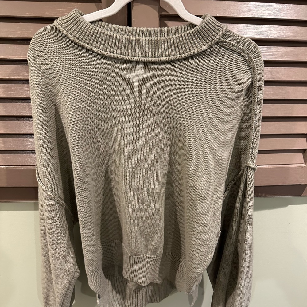 NWT blu pepper cotton crew sweater sage green size M